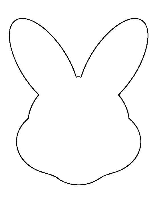 Easter Bunny face pattern. Use the printable outline for crafts 