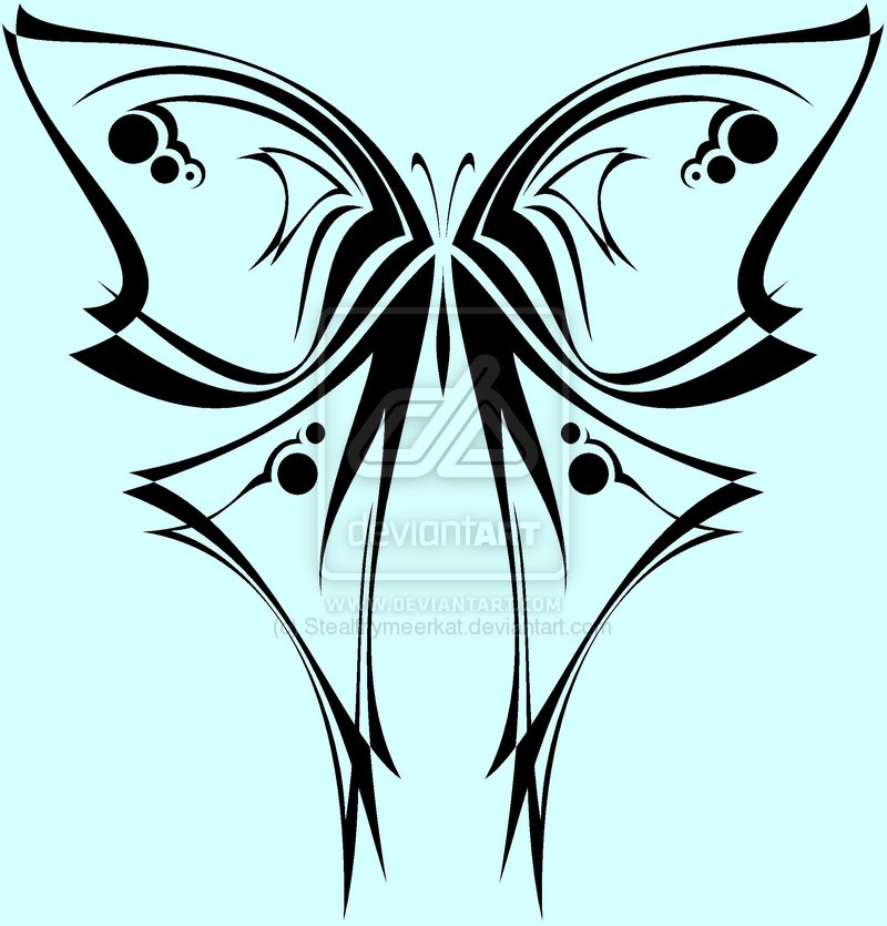 Tribal Butterfly Tattoo II by Stealthymeerkat on Clipart library