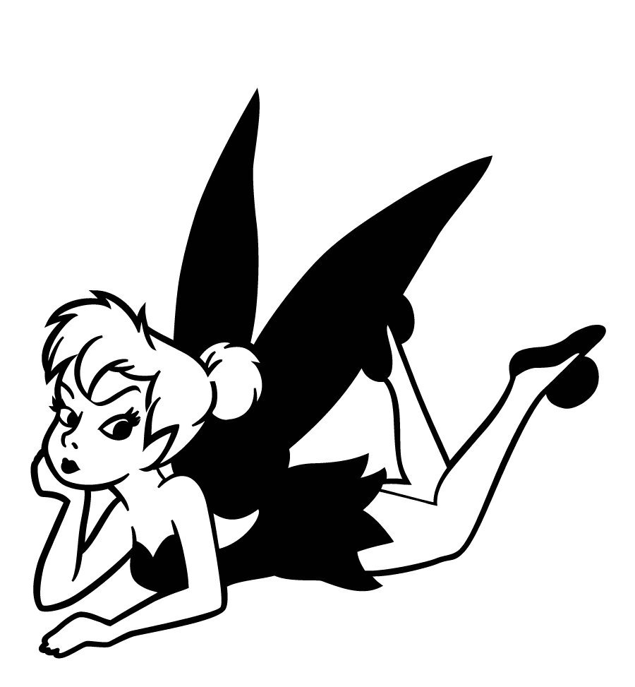 Tinkerbell Clipart Black And White.
