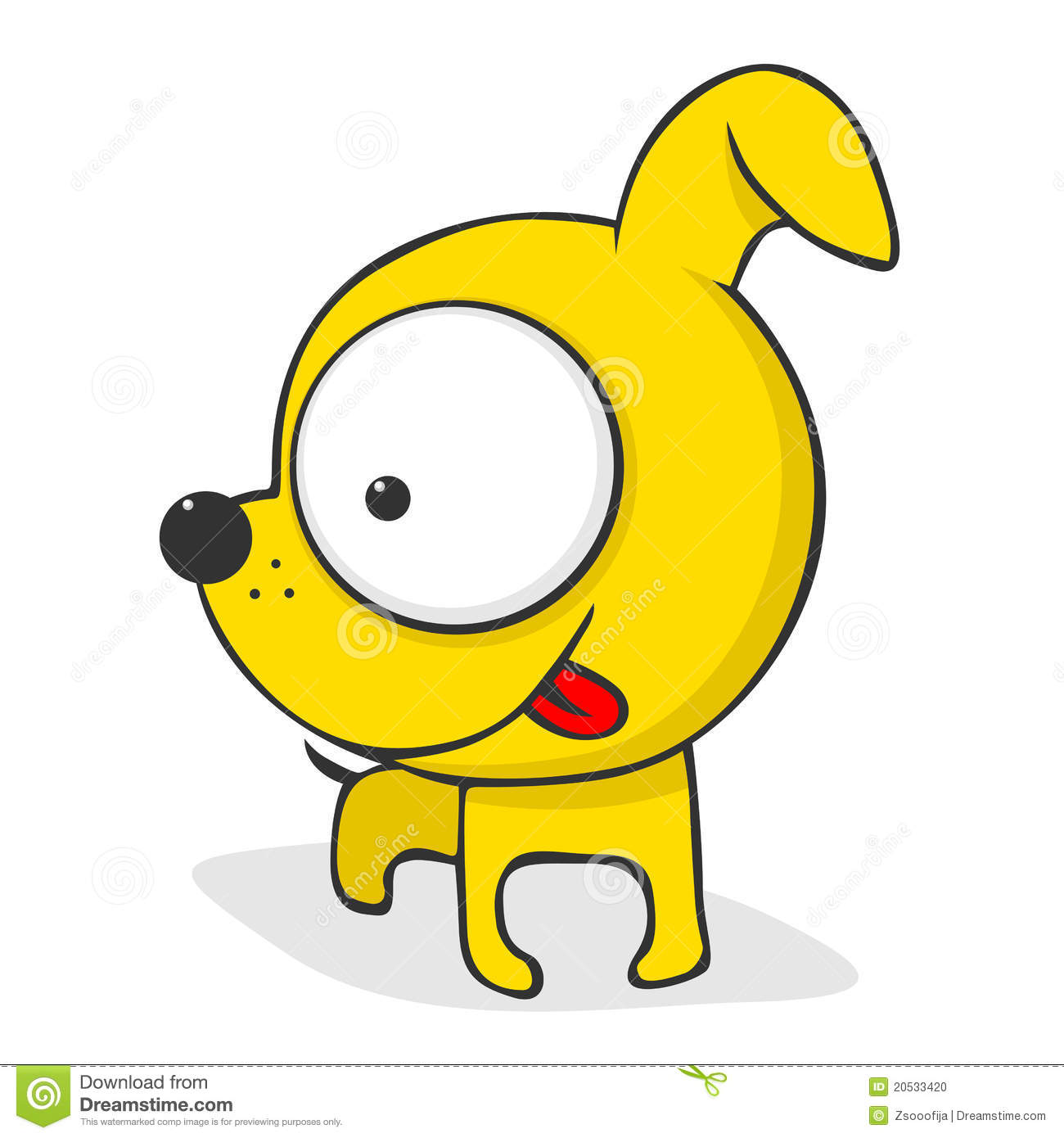 Cute And Funny Cartoon Dog With Huge Eyes - Resimkoy