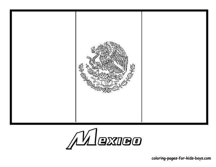 Mexico Flag Coloring Pages | SelfColoringPages.com