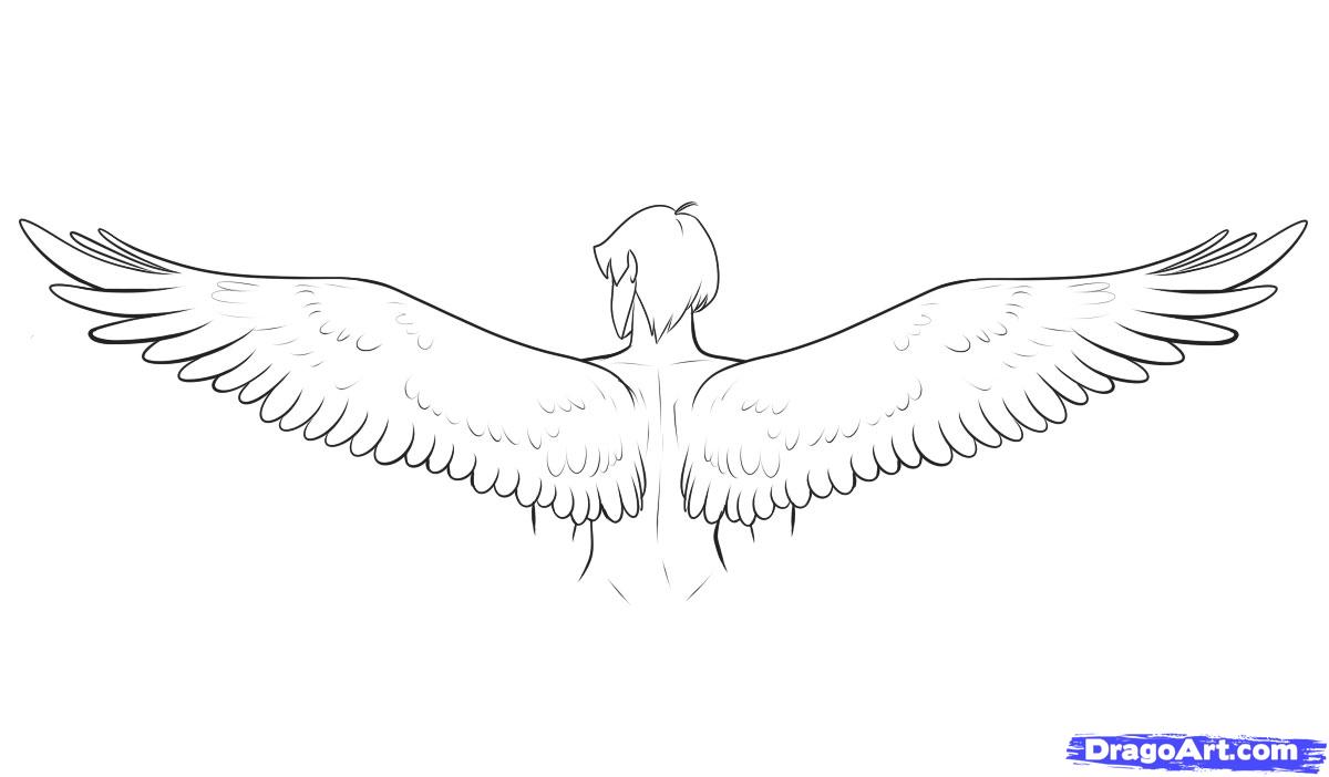 easy person with wings drawing - Clip Art Library