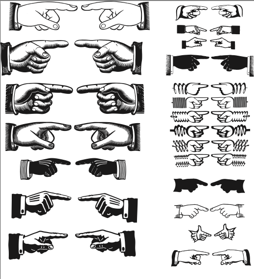Pointing Hands Vectors by bozoartist on Clipart library