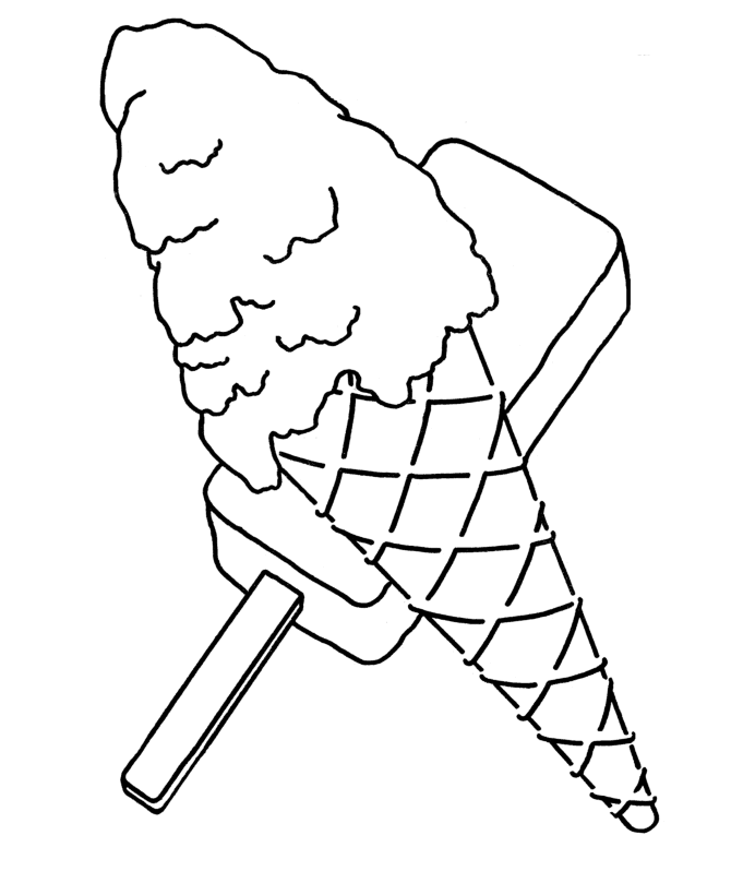 Bluebonkers : Ice Cream Cone and Popsicle - Simple Objects to Color