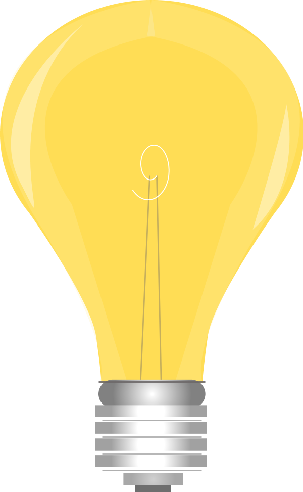 Yellow Light Bulb switched on - vector Clip Art