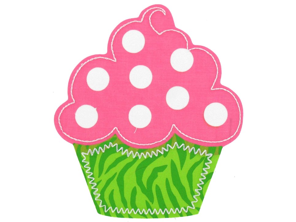 Creations of Grace Pink  Green Cupcake Iron-On Applique | Shop 
