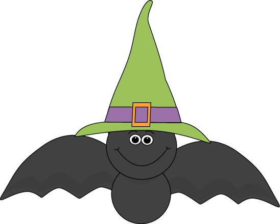 Halloween Bat Wearing Witches Hat Clip Art - Halloween Bat Wearing 