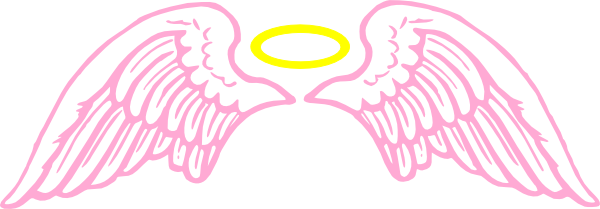 Pink Angel Wings With Halo Clip Art at Clipart library - vector clip art 