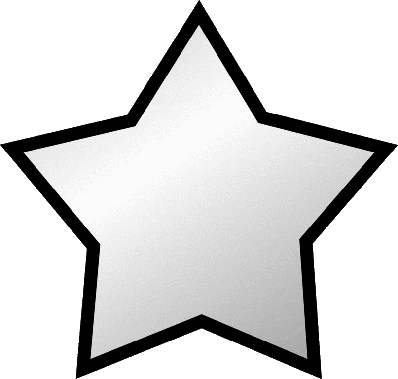 star black and white transparent background - Clip Art Library