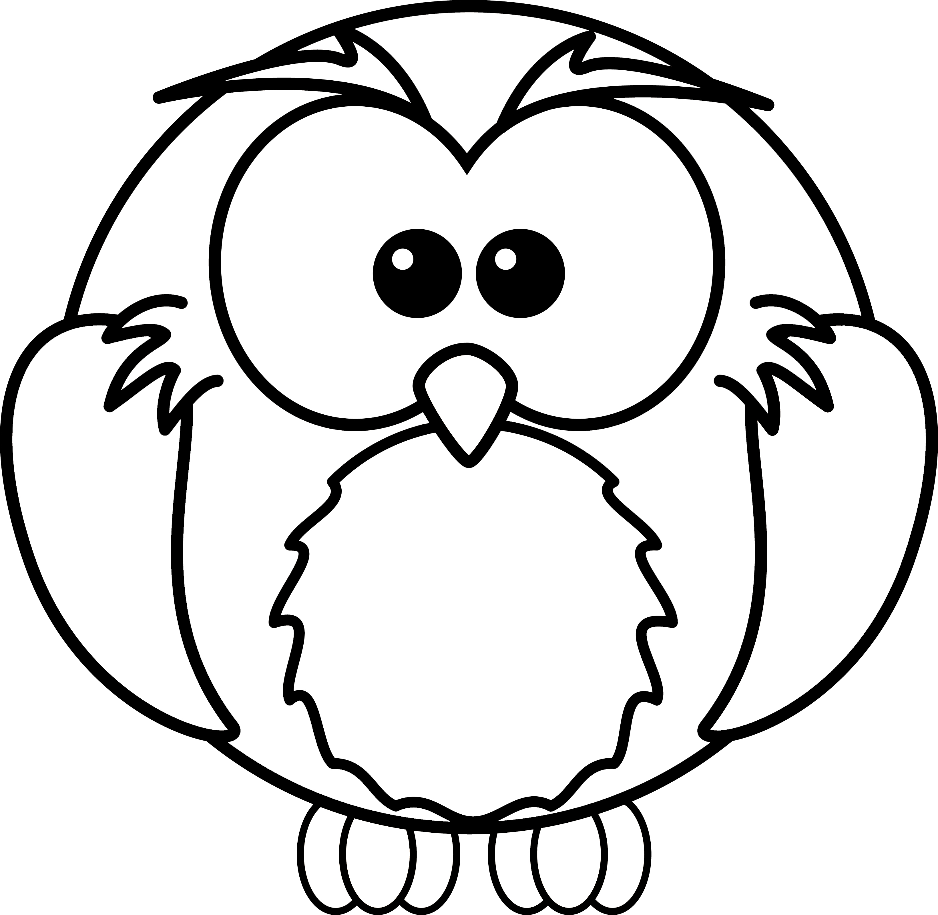 owl black and white clipart