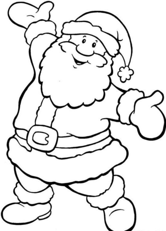 Happy Santa Free Coloring Pages For Christmas - Christmas Coloring 