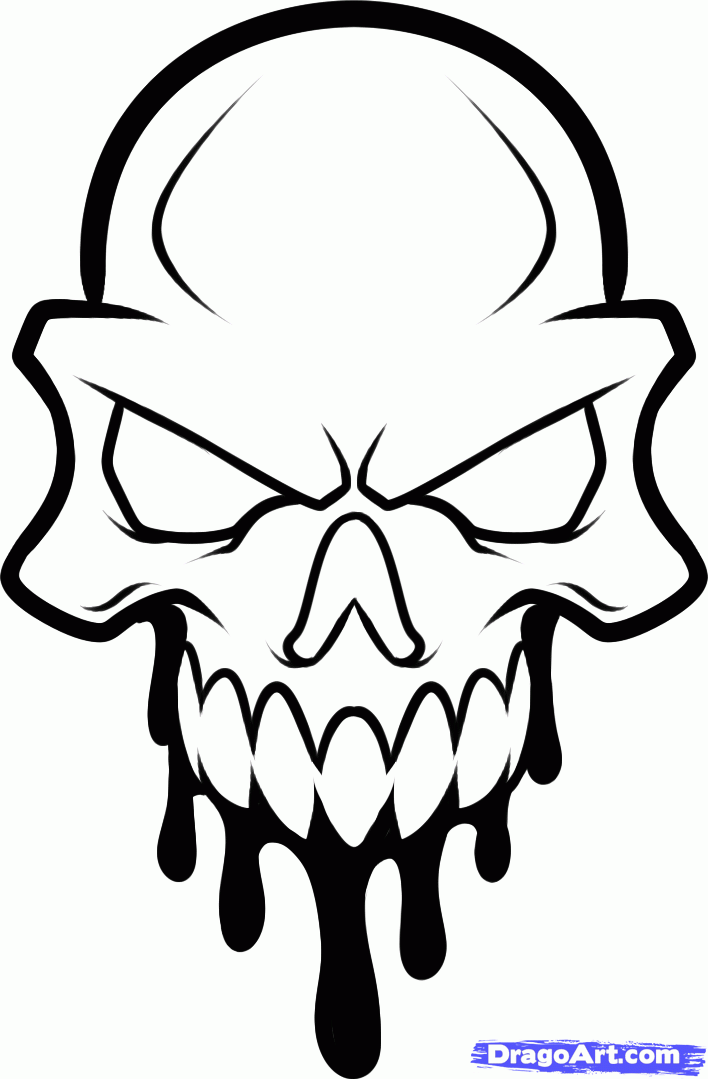 Free Easy Skull Drawings, Download Free Clip Art, Free ...
