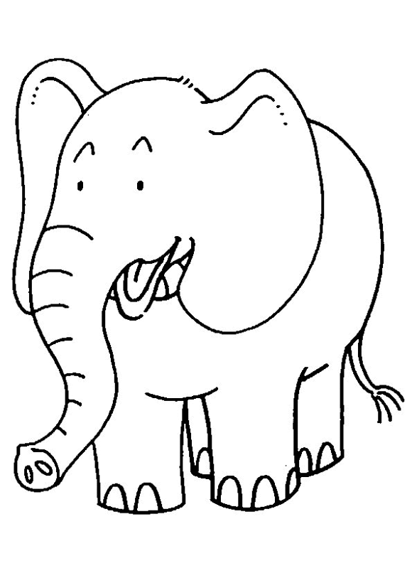 Kids Preschool Coloring Pages Elephant - Animal Coloring pages of 