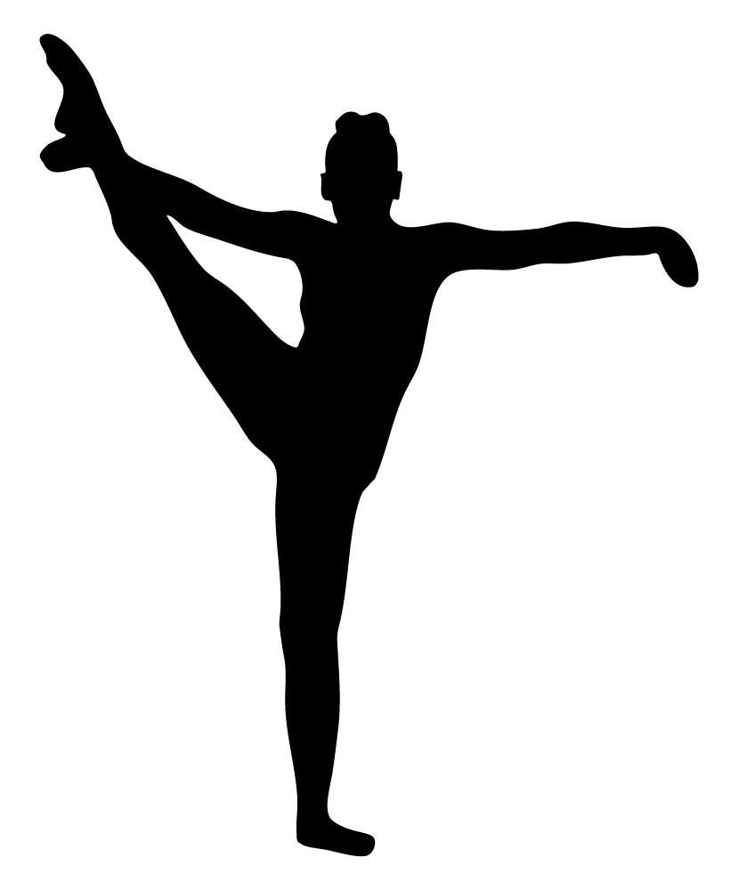  - Gymnastics Silhouette Leg up - 12H x 10W - Peel and 
