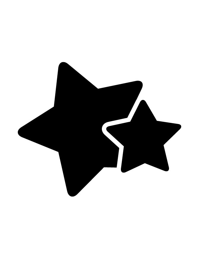 Two Stars Silhouette | H  M Coloring Pages