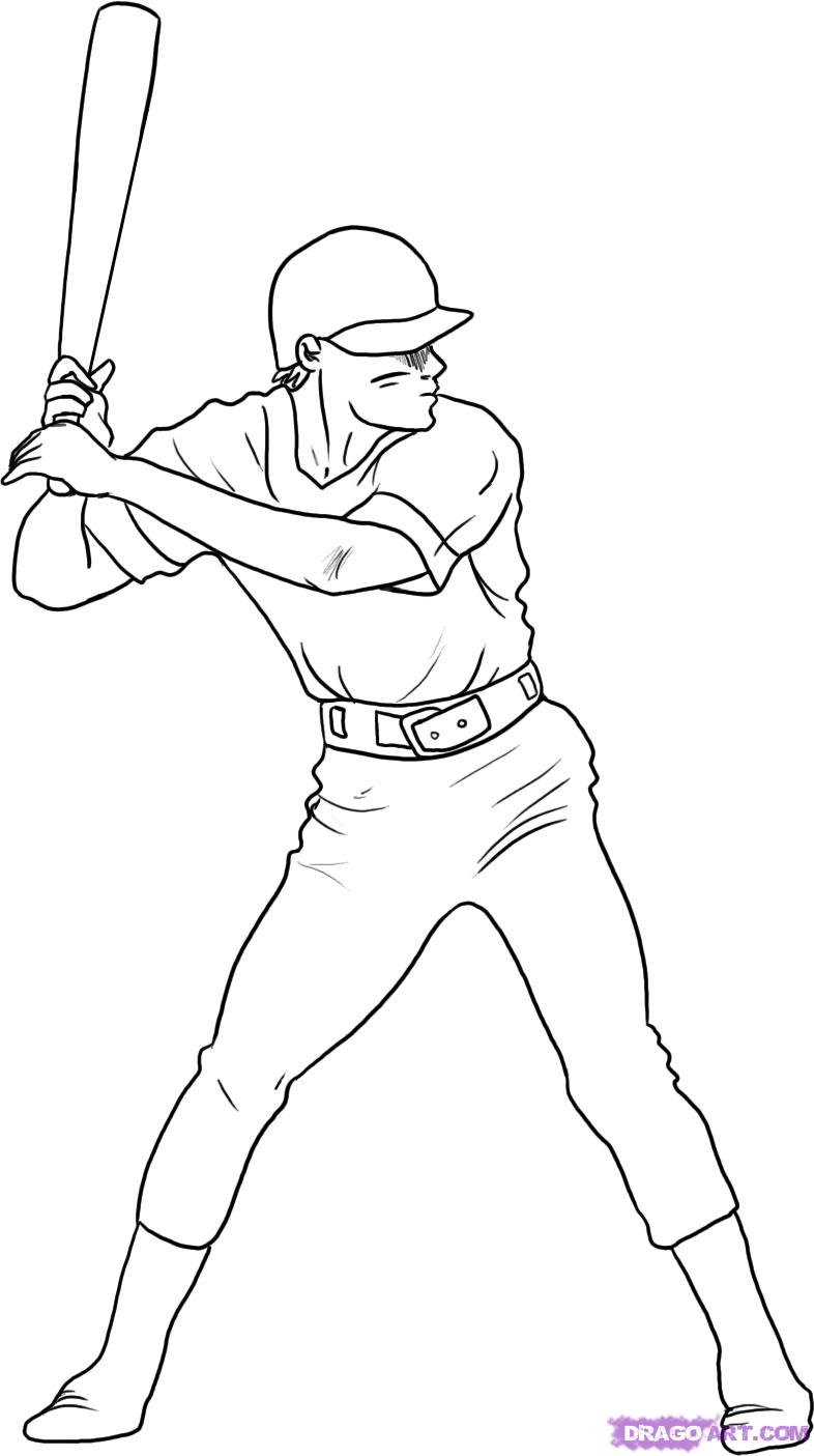 How to Draw a Baseball Player, Step by Step, Sports, Pop Culture 