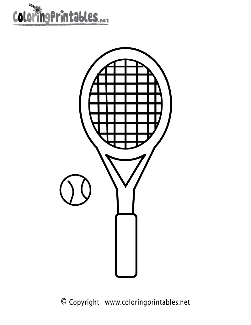 tennis racquet frame clipart black and white