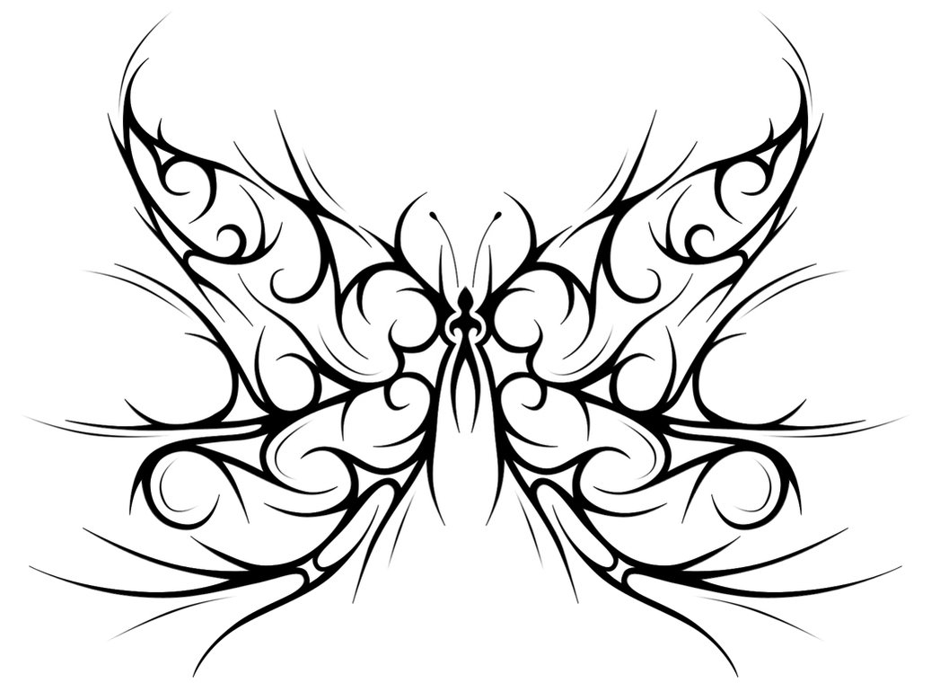 Simple Tribal Butterfly Drawings - Gallery