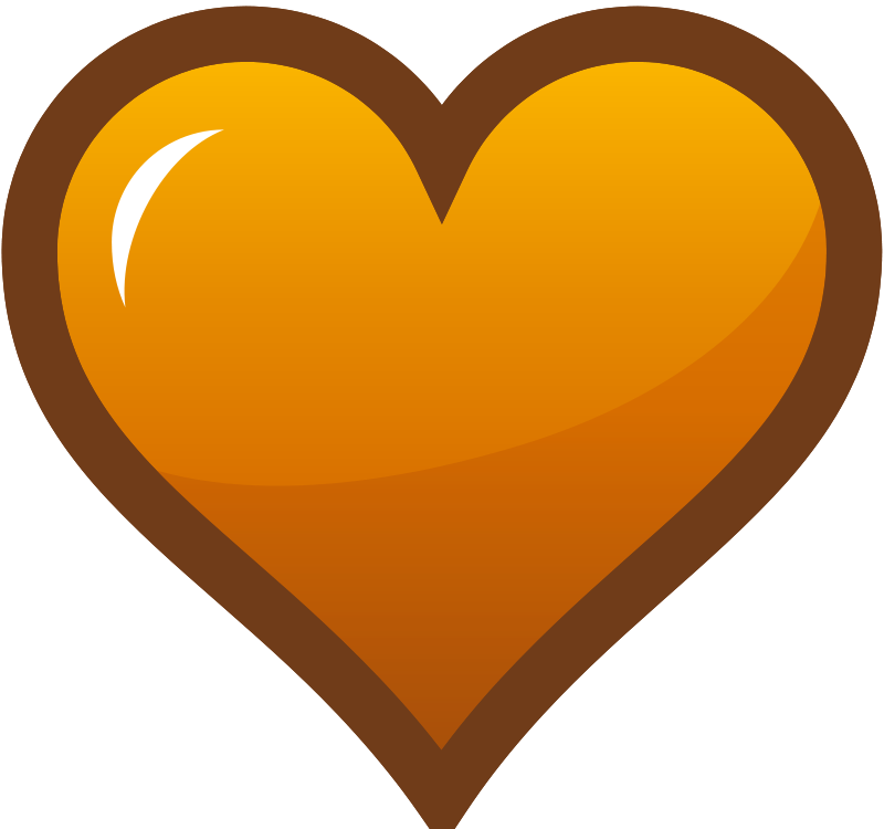 Orange Heart Icon Free Vector 