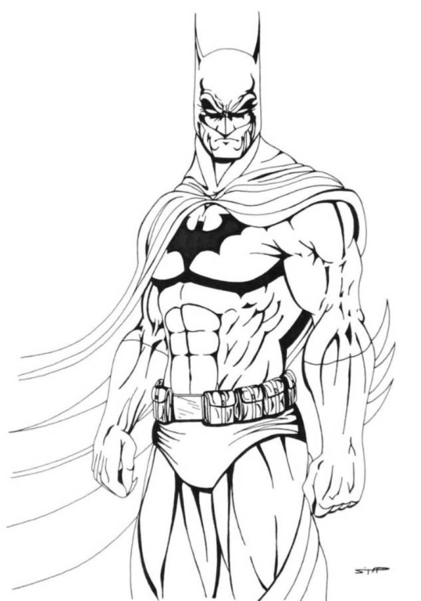 Cool Batman Coloring Pages Action Clip