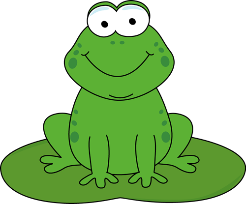 Cartoon Frog on a Lily Pad Clip Art - Cartoon Frog on a Lily Pad Image