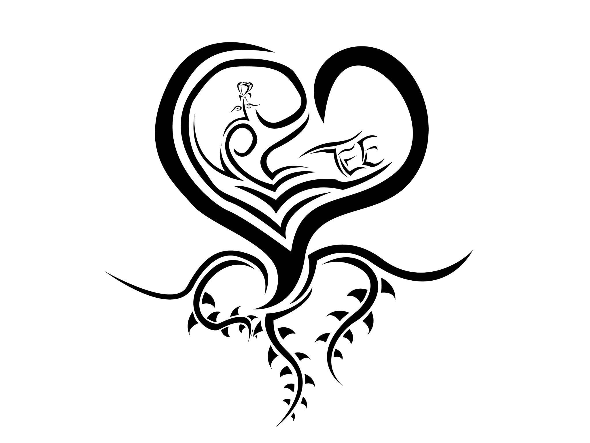 Free Black And White Heart Tattoo, Download Free Black And White Heart  Tattoo png images, Free ClipArts on Clipart Library