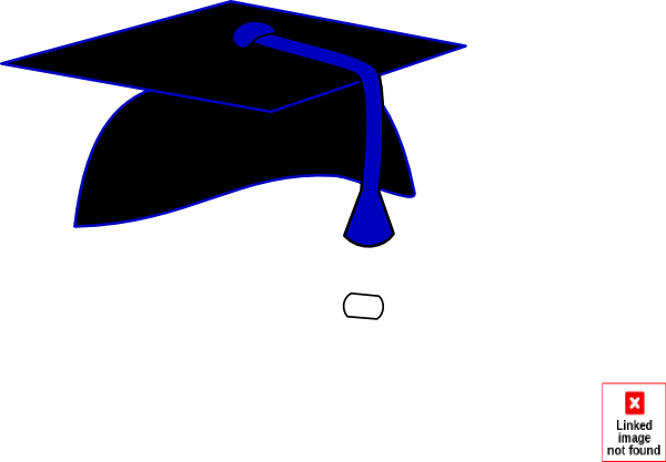 Black Graduation Cap Blue Tassel Clip Art at Clipart library - vector 