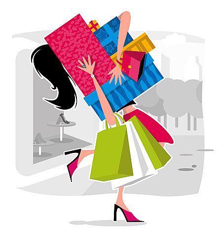 shopping girl - Clip Art Library