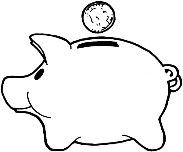 Piggy Bank Clipart Black And White | Clipart library - Free Clipart 