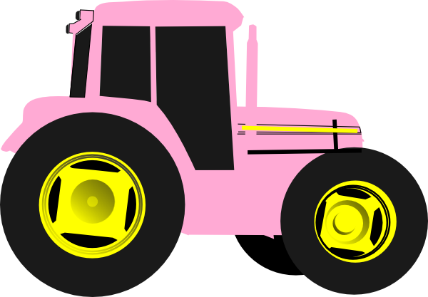 Pink Tractor clip art - vector clip art online, royalty free 