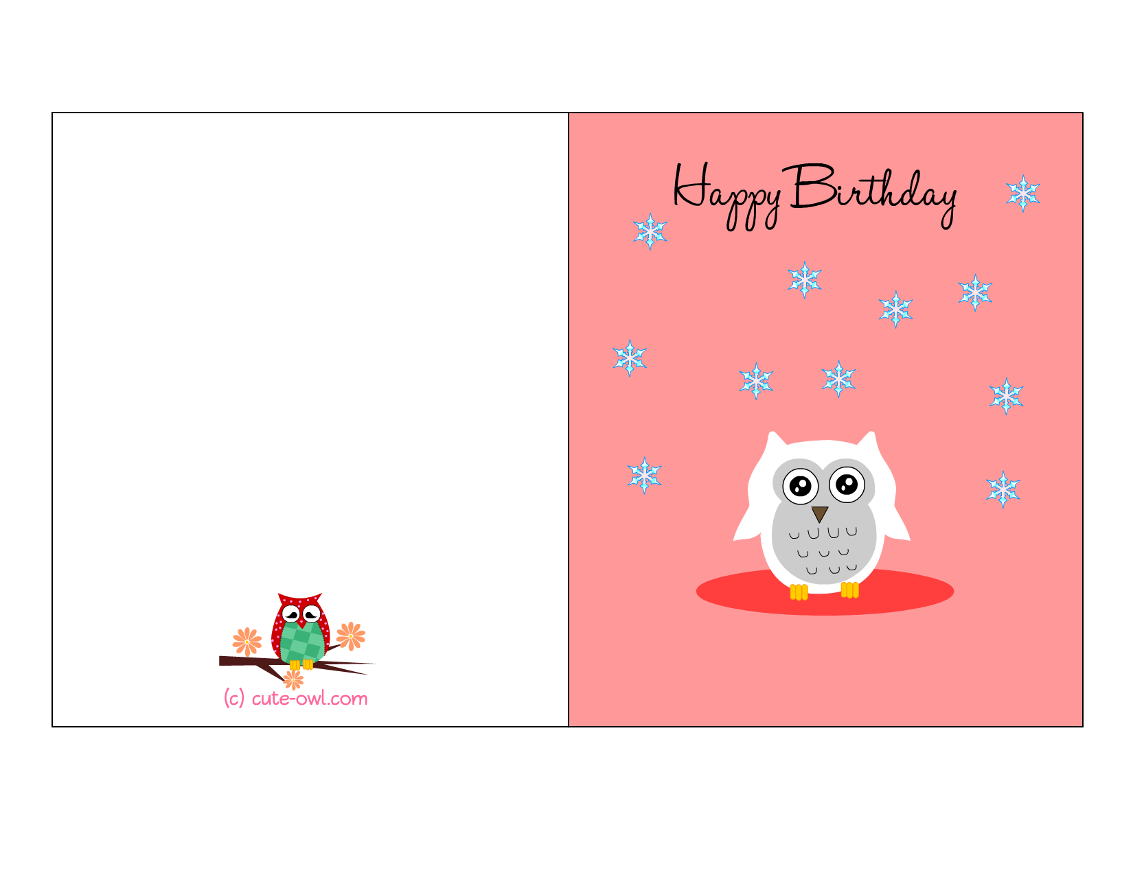 Free Printable Cute Owl Birthday Cards