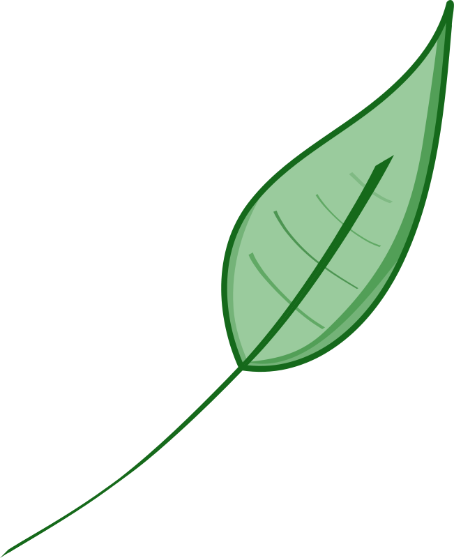 Clipart Green Leaf Logo Icon Solid White Background Elena