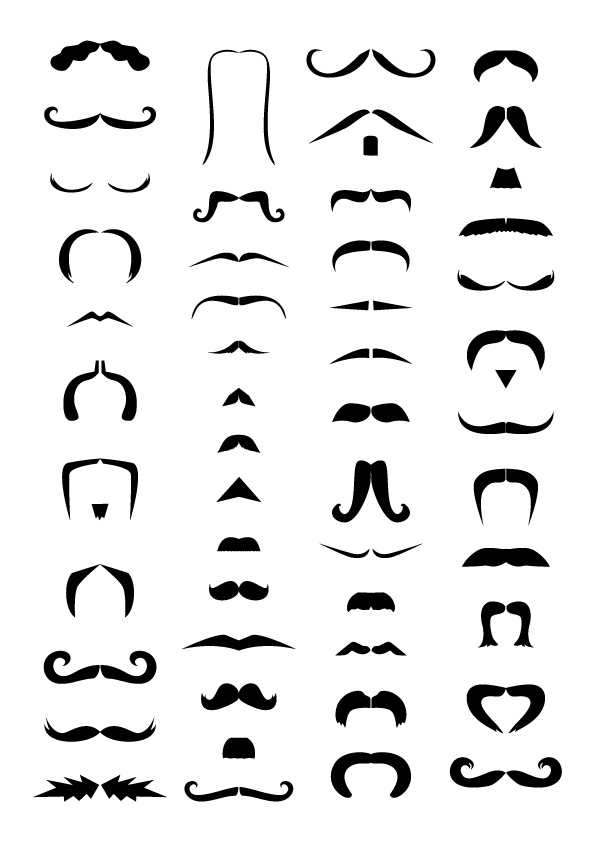 50 moustache vectors Vector EPS Free Download, Logo, Icons, Brand 