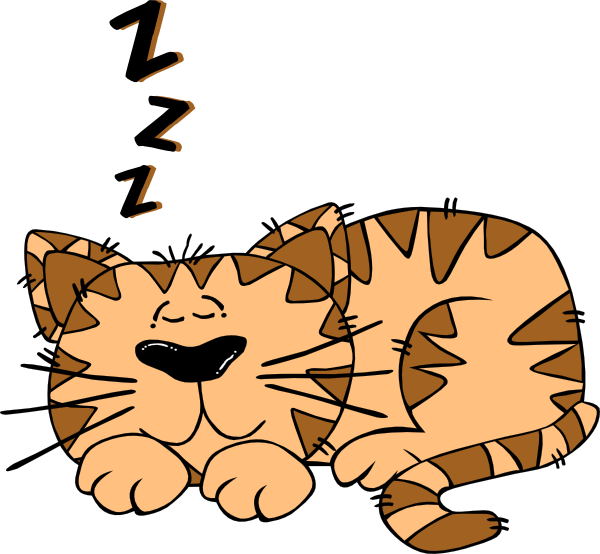 Cartoon Cat Sleeping clip art Free Vector 