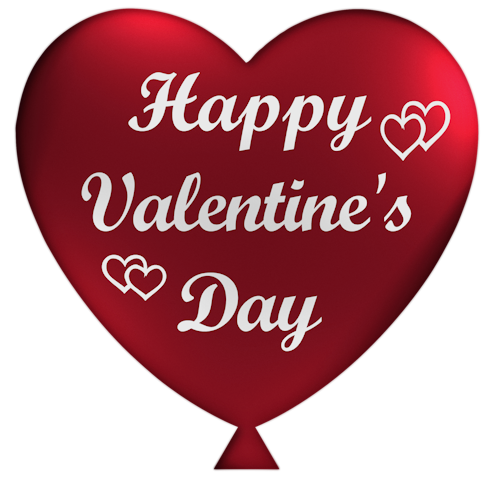Happy Valentine Heart Balloon PNG Clipart