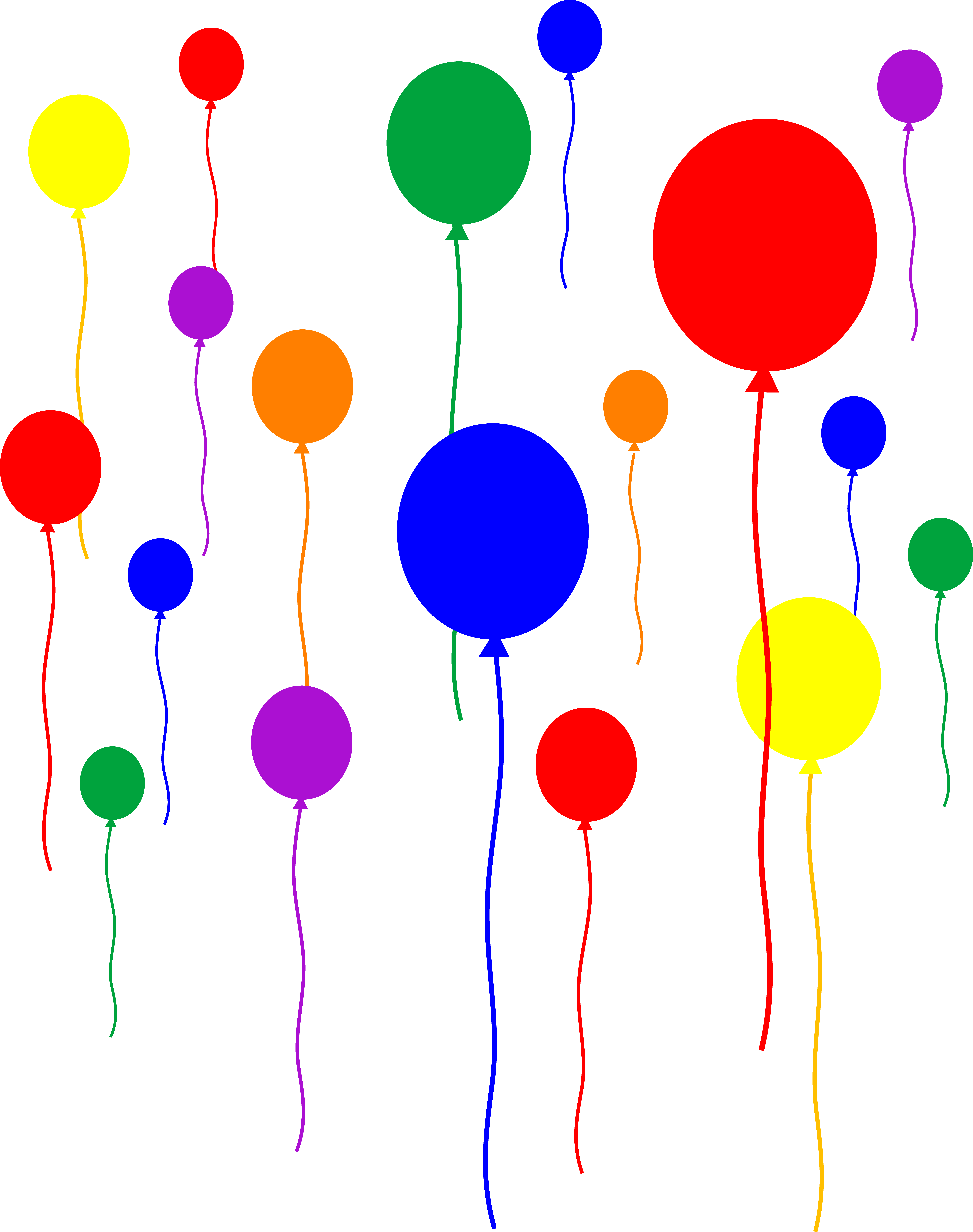 Party Balloons on Transparent Background - Free Clip Art