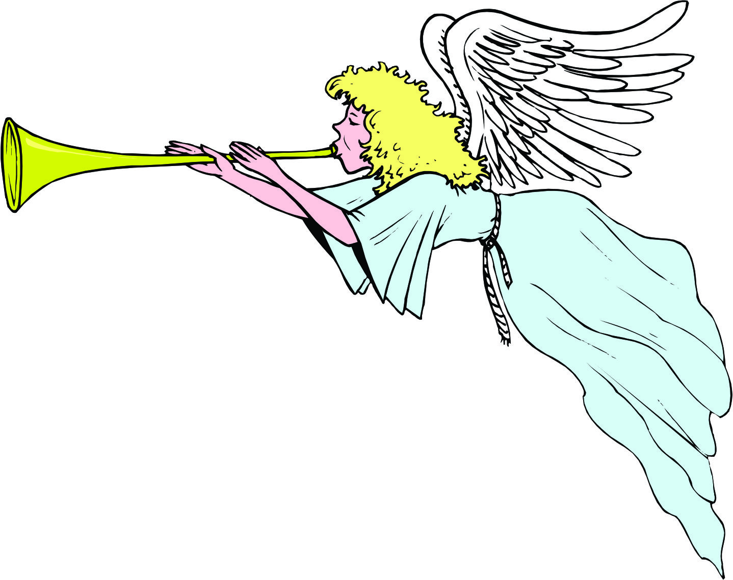 angels with trumpets clipart.