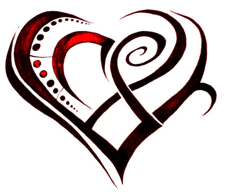 tribal heart tattoos - Clip Art Library