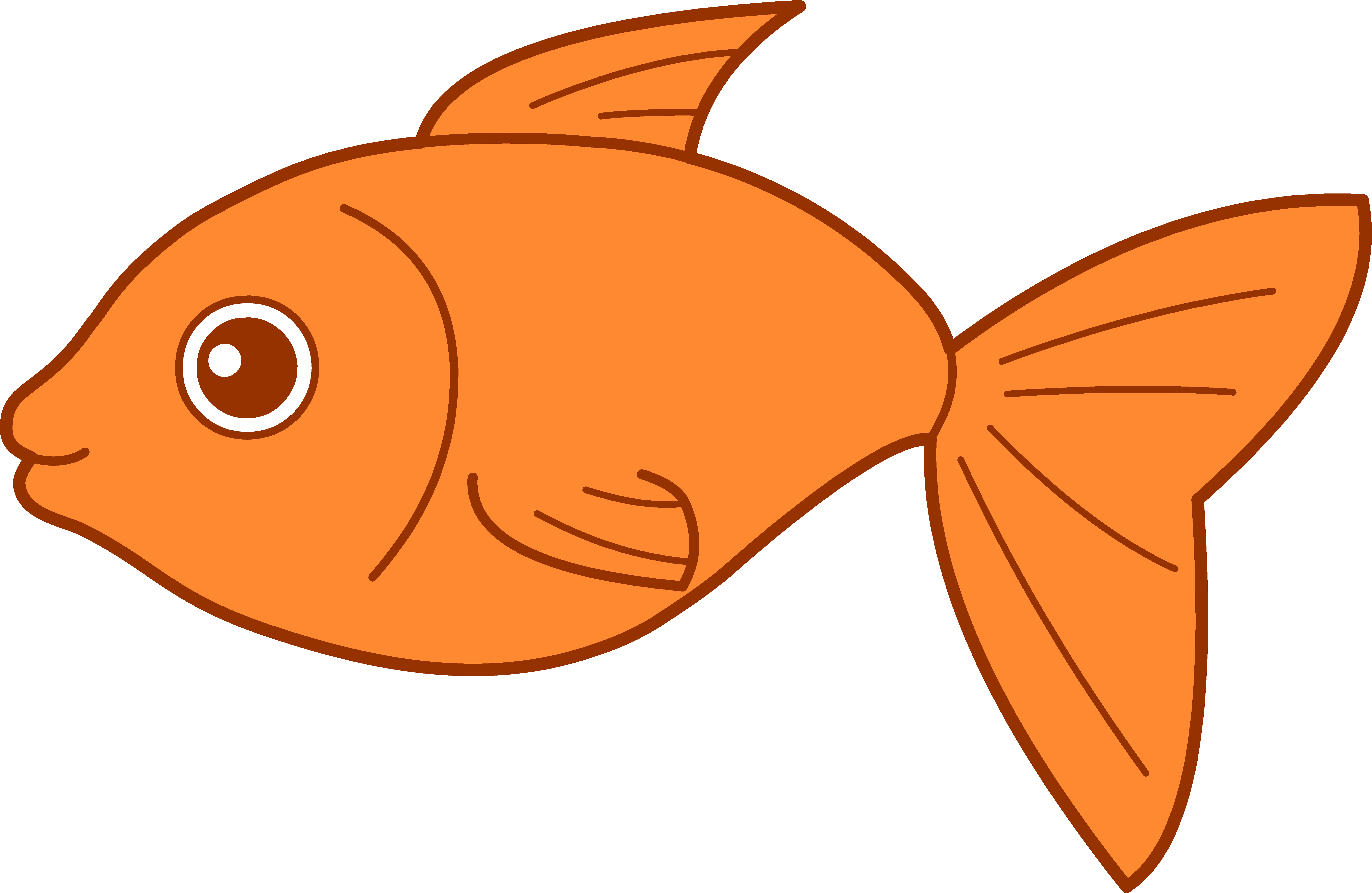Happy Goldfish Design - Free Clip Art