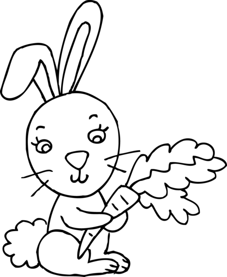 rabbit black and white clip art