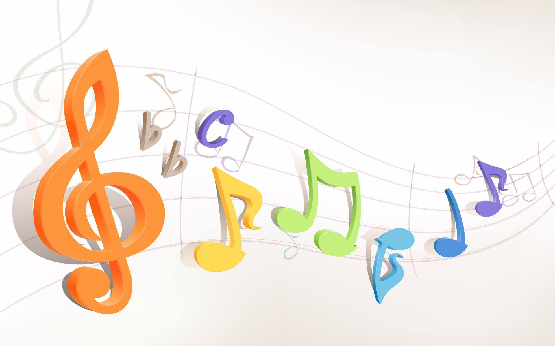 Colorful Music Notes Symbols Widescreen 2 HD Wallpapers | lzamgs.