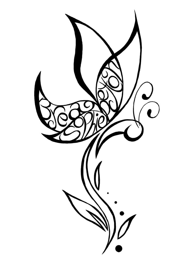 names inside of butterfly tattoo - Clip Art Library