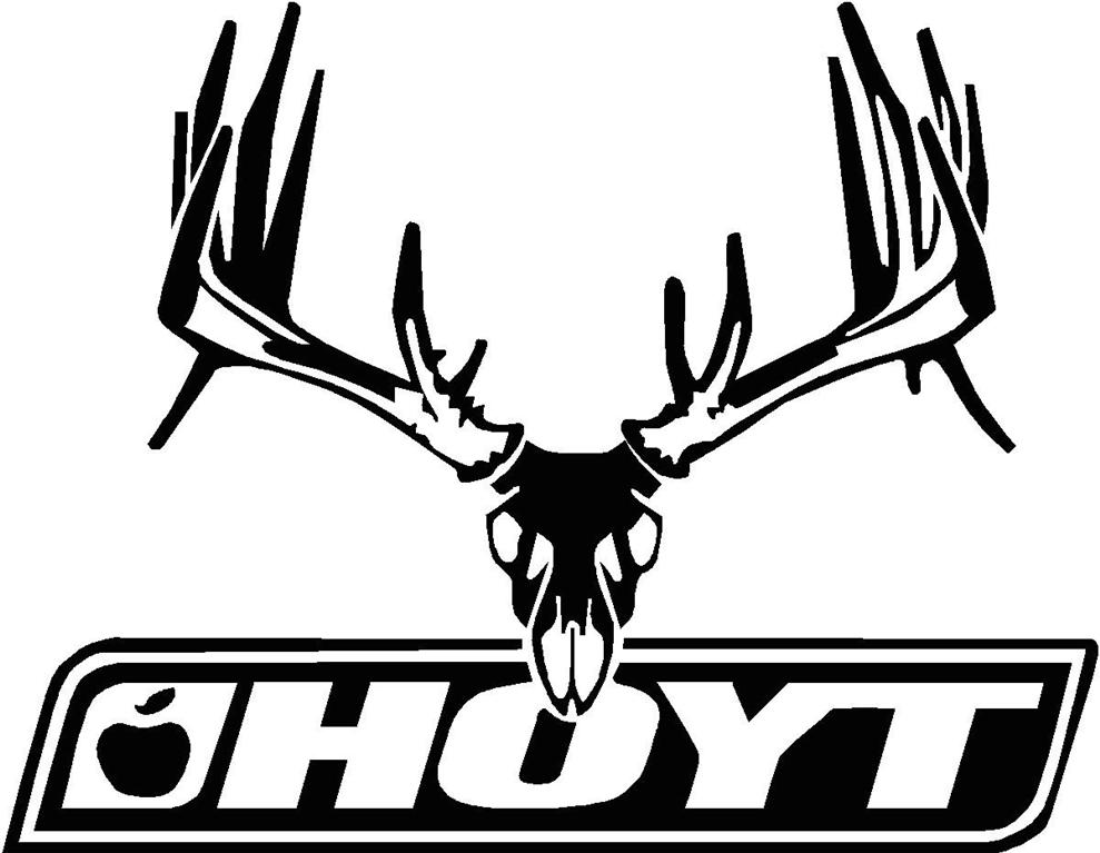 Hoyt Whitetail Skull 12 Bowhunting Hunting Truck Decal Window 