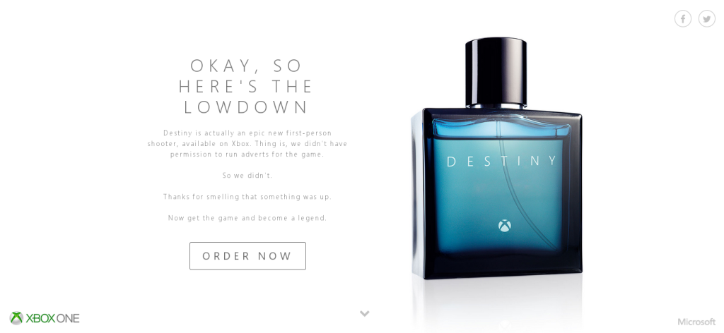Microsoft Teases Sony with Destiny Fragrance Ad | Junkie Monkeys
