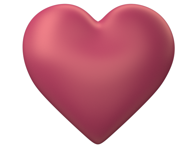 Peach 3d Love Heart with Transparent Background - Valentine Clip 