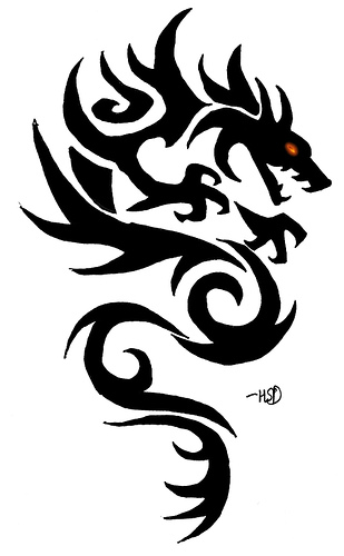 black tribal dragon tattoo design - Tribal Dragon Tattoo and Its 