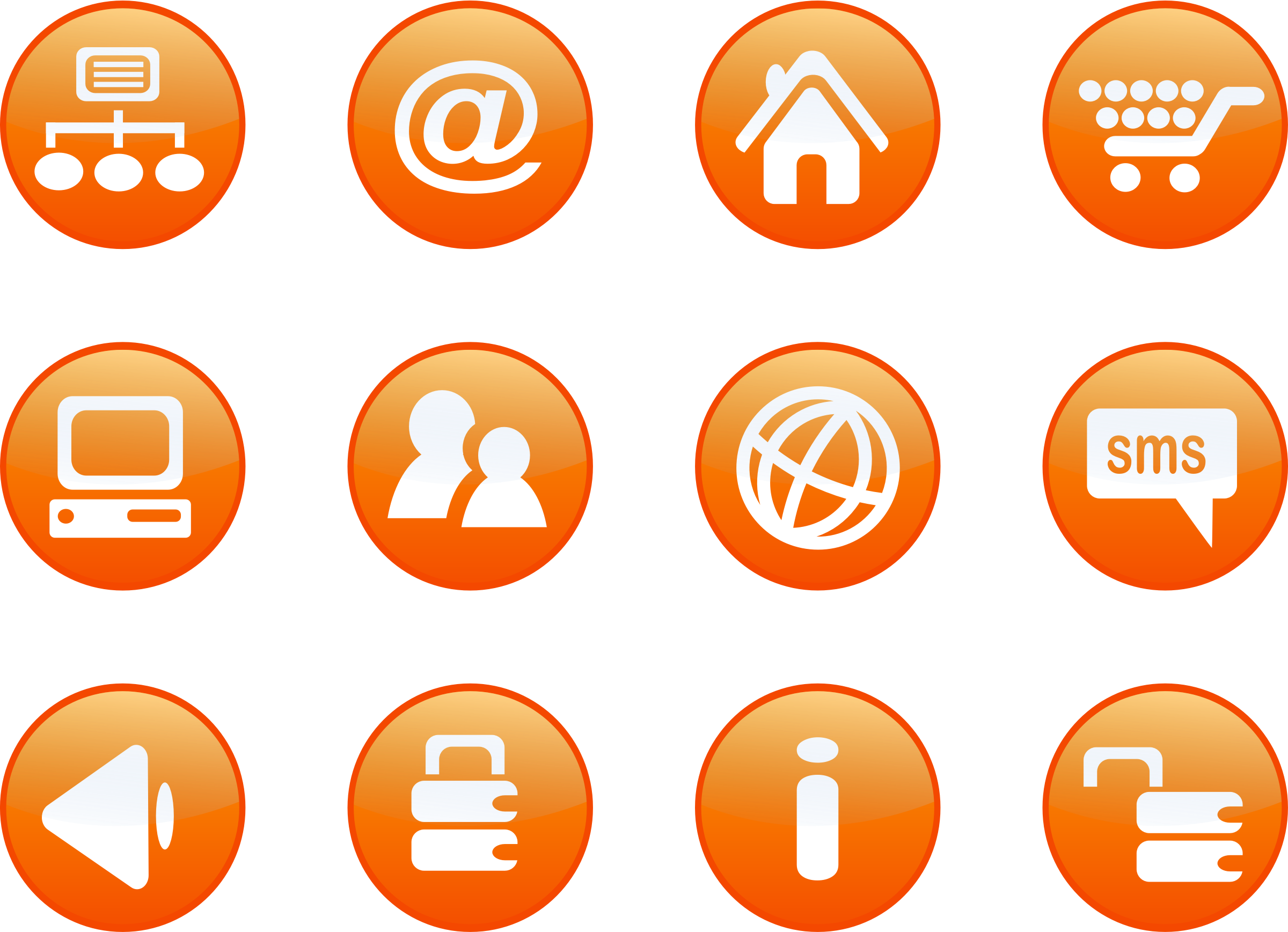 Clipart - icons orange web candy