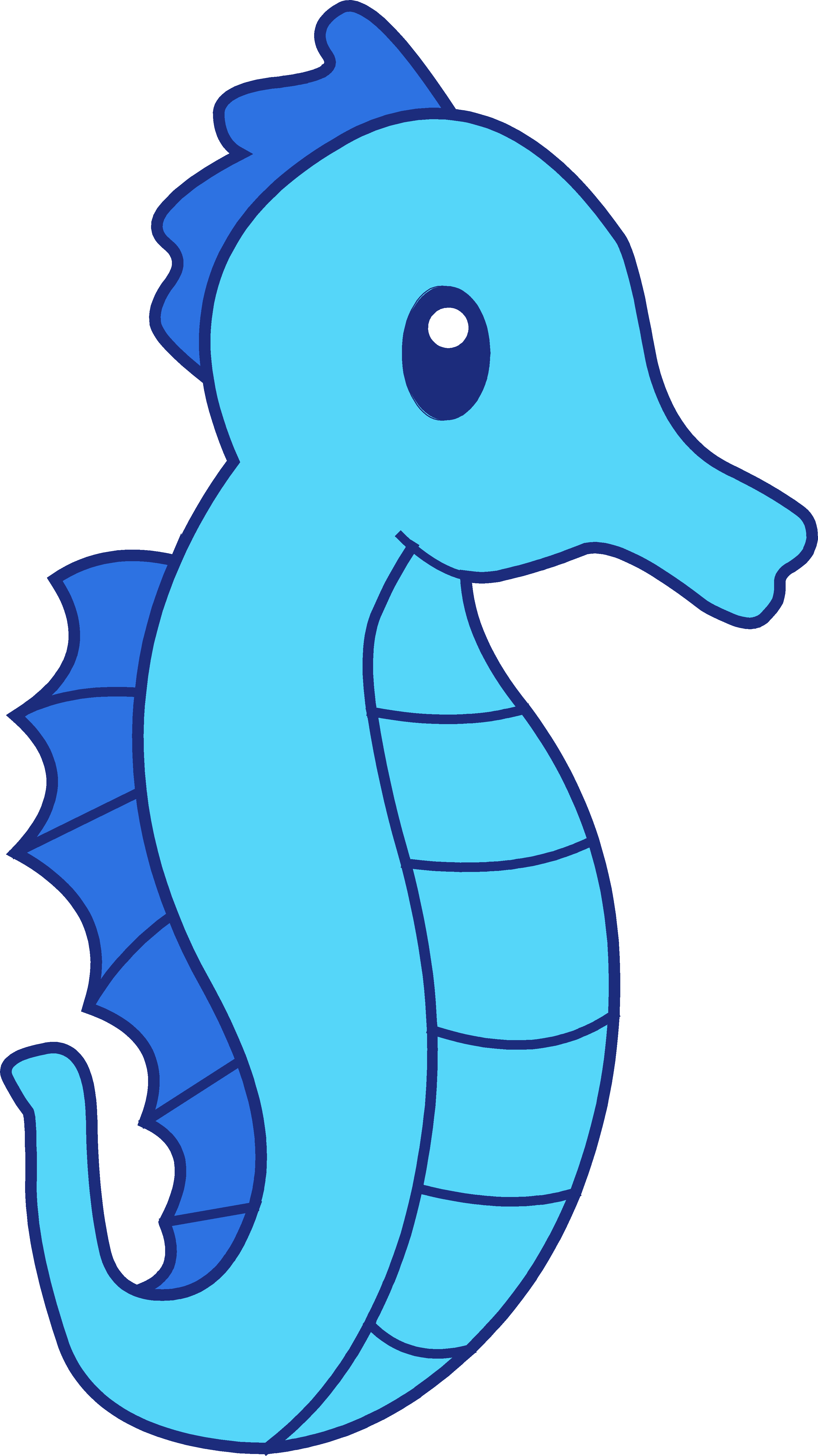 Cute Blue Seahorse Clipart - Free Clip Art