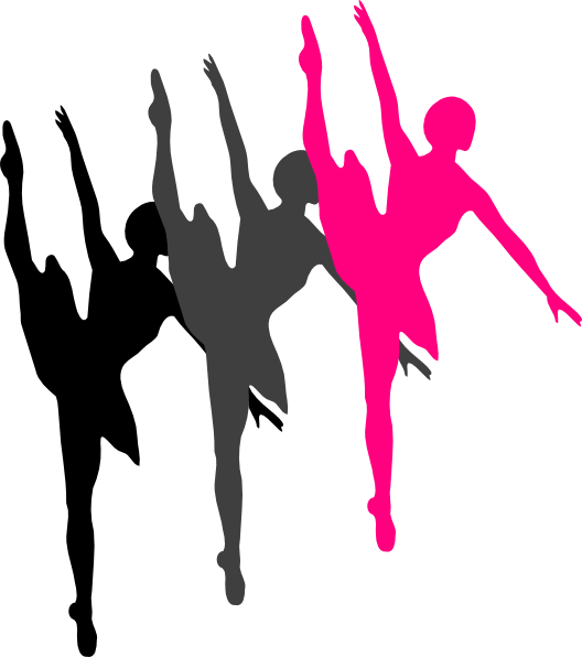 Triple Ballet Dancer Silhouette clip art - vector clip art online 