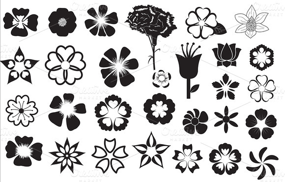 Flower Petal Silhouettes � Designtube - Creative Design Content